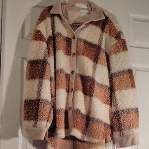First Love Brown and Cream Teddy Jacket
